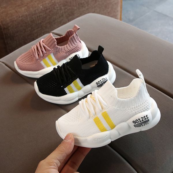 

autumn 2020 children's flying sports shoes boys and girls run shoes children's breathable sports shoes, Black;brown