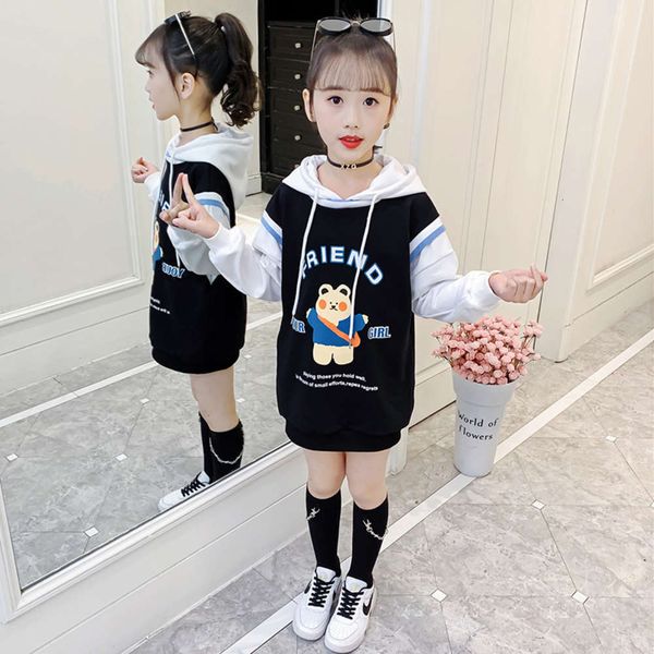 

stitched children's thread 2021 new cuhk fashionable casual bottomed hoodie, Black