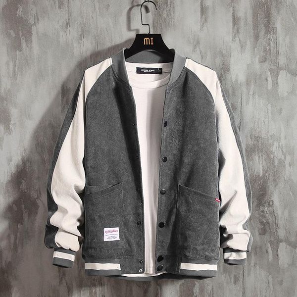 

autumn and winter men's jacket all-match baseball uniform casual tooling korean version of the trend of corduroy jacket, Black;brown