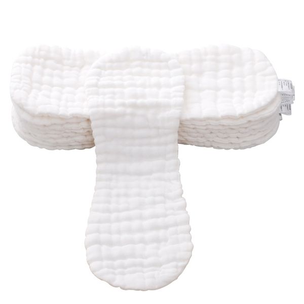 

10pcs 12 layers muslin cotton white breathable reusable washable gauze prefold newborn baby cloth diaper nappies inserts liners 201117