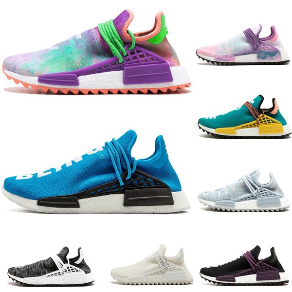 

human race holi running shoes pharrell williams hu runner yellow black white red pink blue men and women designer shoes sneakers eur 36-44