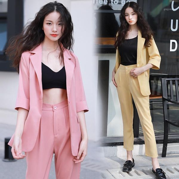 

goddess blazer and pants set for women woman suits lady suit office ensemble blazer pantalon femme jacket&pants summer suit1, White