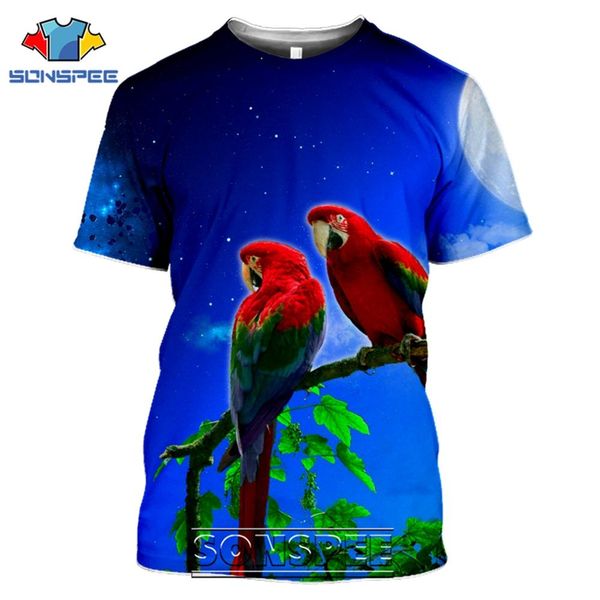 

bird parrot summer men 3d print shirts hippie funny humor men clothing
