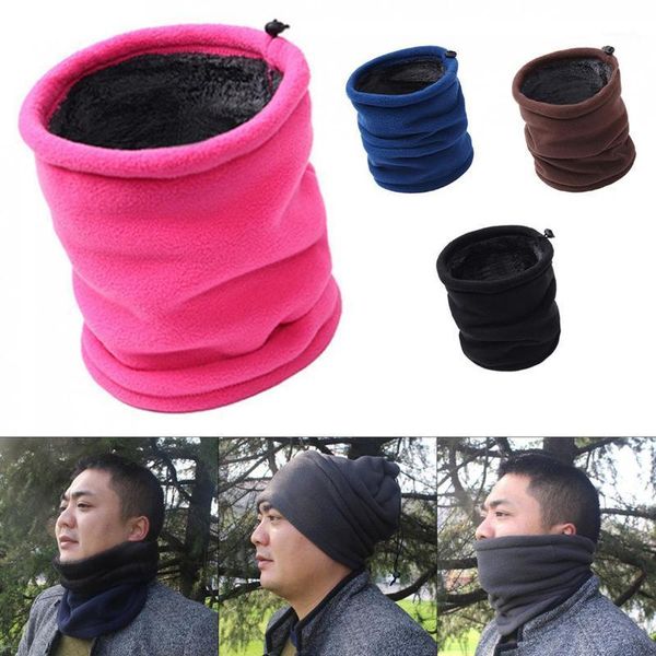 

outdoor multifunctional scarf thermal double layers polar fleece winter warm fleece snood neck warmer ski hats1