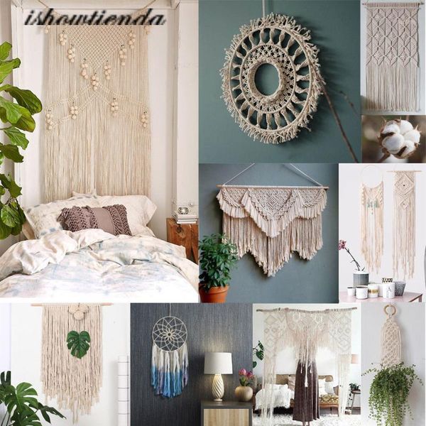 

2020 3mm x 200m macrame cotton cord for wall hanging dream catcher #201, Black;white