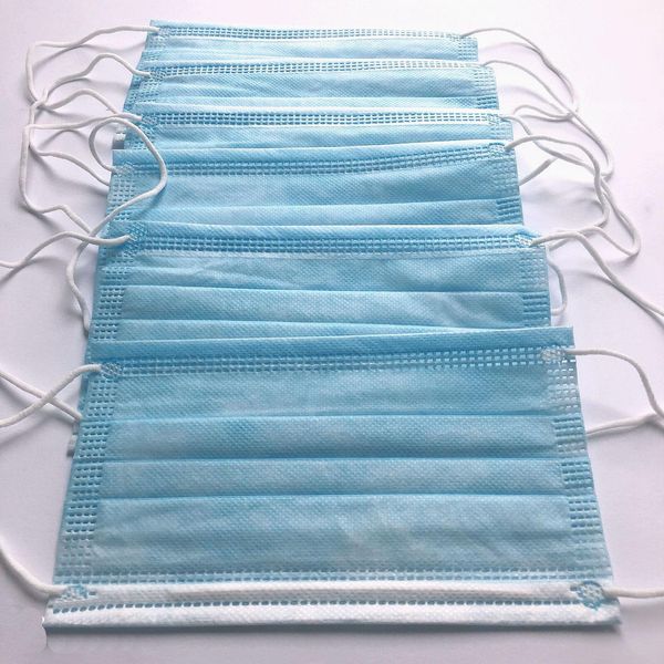 

shipping 3-7 days to us disposable face masks with elastic ear loop 3 ply breathable for blocking dust air anti