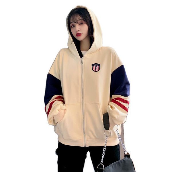 

zip-up velvet sweatshirt women oversize harajuku hoodies loose clothes casual korean style long sleeve 2020 new, Black