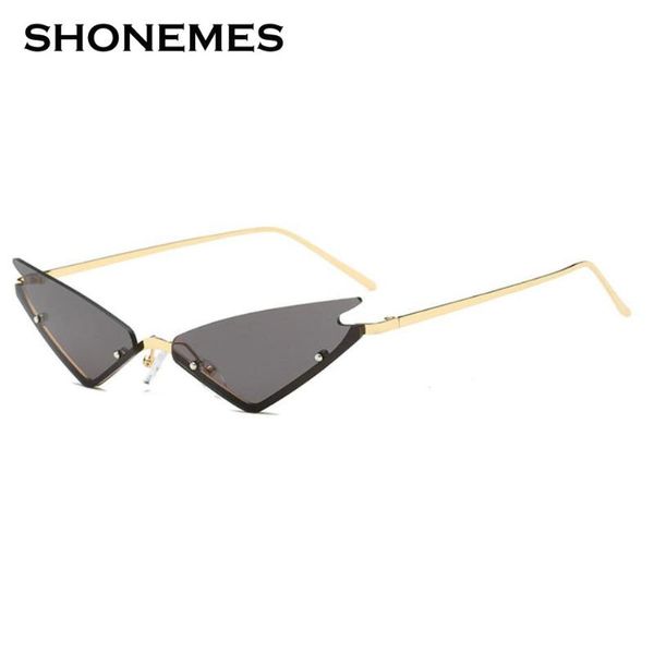 

fashion rimless sunglasses women cat eye sun glasses vintage design shades ladies small frame sharp corner eyeglasses, White;black