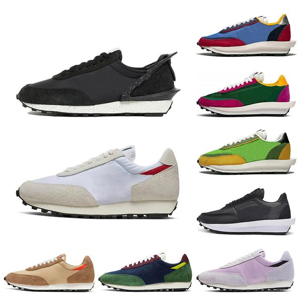 

2020 ldv waffle mens womens running shoes black white white nylon pine green gusto metalic gold mens trainers sports sneakers 36-45, White;red