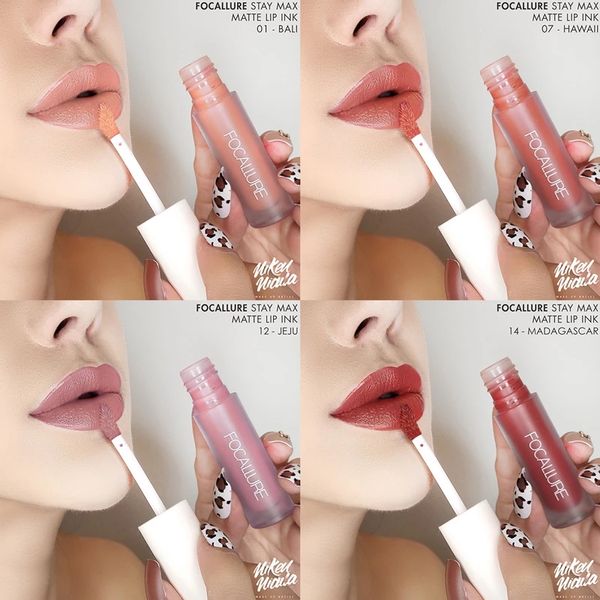 

focallure staymax matte liquid lipstick lip makeup long lasting kissproof nourish lip tint lightweight formula liquid lipstick 0392