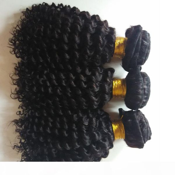 

brazilian curly human hair weaves 3 bundles unprocessed grade kinky curly extensions 8-26inch indian human hair weft dhgate, Black