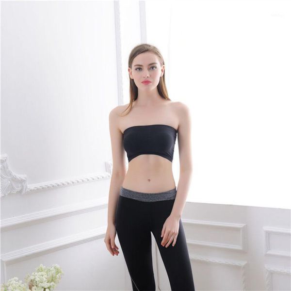 

women wireless bars solid removable pads bandeau seamless crop bras for women strapless padded bras1, Red;black
