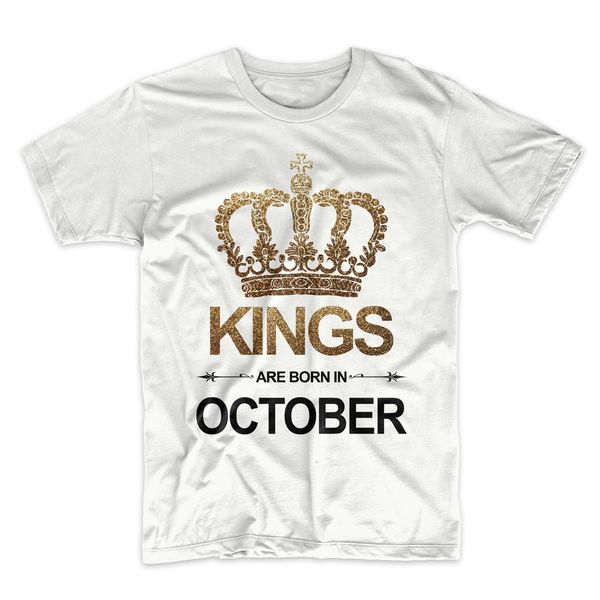

летний прохладный мужчины t shirt kings родились в октябре день рождения юбилей подарка мужская футболка спортивная с капюшоном толстовка то