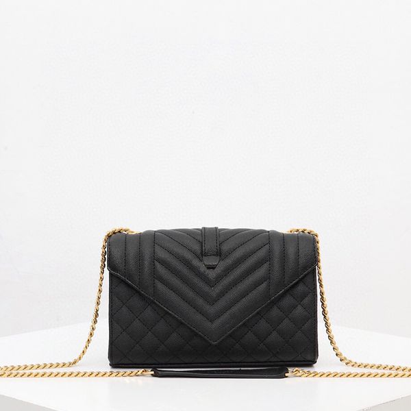 

classic v shape caviar envelope bag handbags purse diamond pattern women chain single shoulder crossbody bags messenger bags