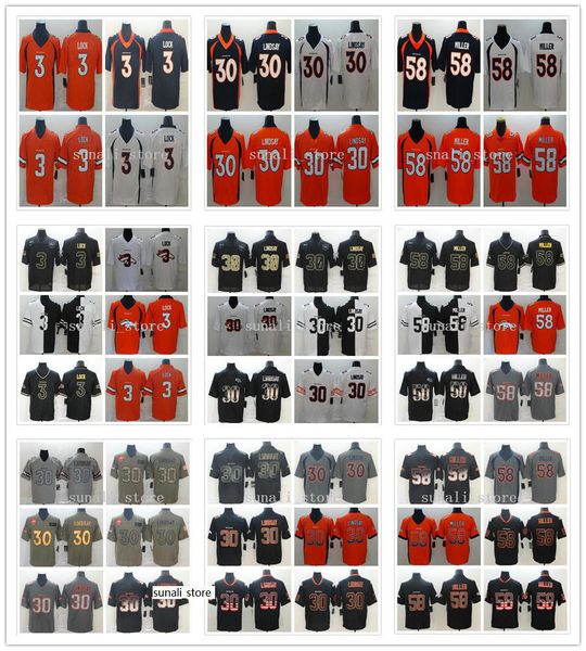 

сшитые 2021 3 drew lock 30 phillip lindsay 58 von miller jersey специальная мода camo национальный флаг black shadow boddess salute для обсл, Black;red