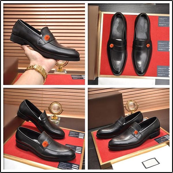 

c8 luxury leather brogue mens formal flats shoes men fashion pointed oxfords dress shoes wedding business office men shoes 11, Black