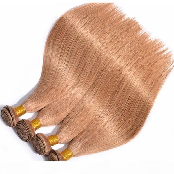 

color virgin brazilian human hair 3 bundles color #27 silk straight remy hair extension for woman, Black