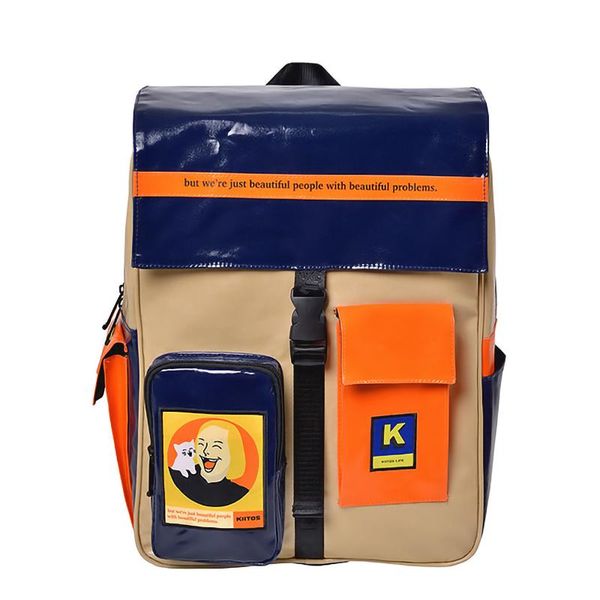 

original design fashion contrast color backpack large capacity travel bag girl waterproof shoulder bag mochila feminina