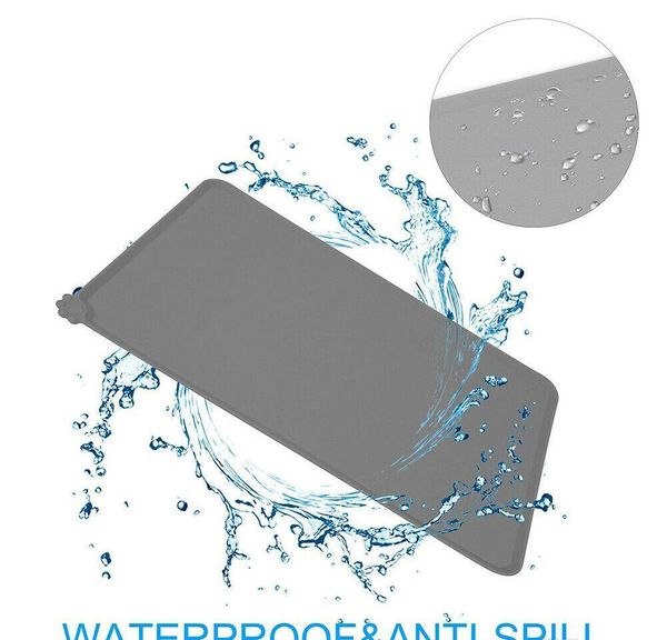 

серый 47 * 30 см новый sile pet completing mat не скольжение pet food water placemat для собаки bbyeui warmslov