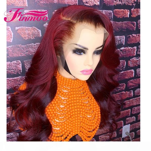 

burgundy color body wave lace front human hair wigs for women preplucked 13x4 99j lace front wig body wave wig peruvian remy 150, Black