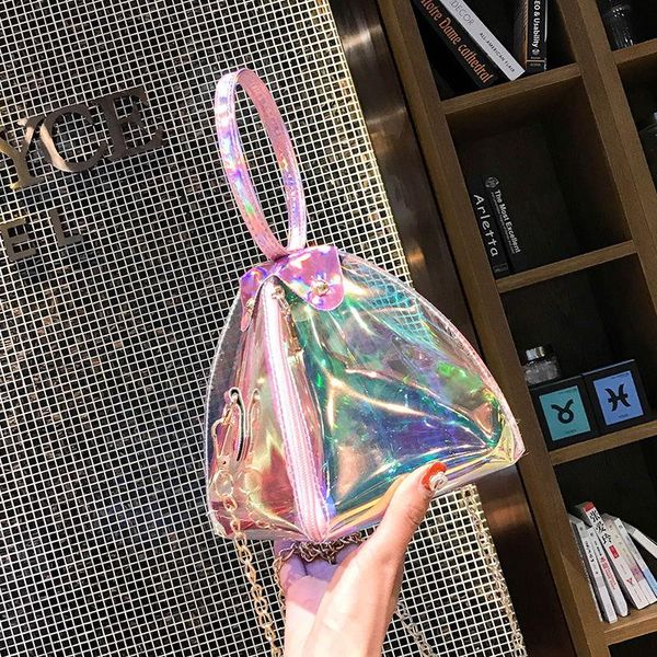 

yuhua, 2020 new women handbags, laser triangle messenger bag, trend shoulder bag, fashion korean version woman bag