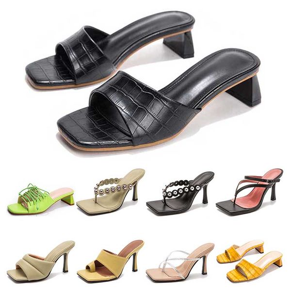 

2021 womens fashion sandals western style chunky heel cross tied women shoes green yellow black grey size 36-43 style twelve