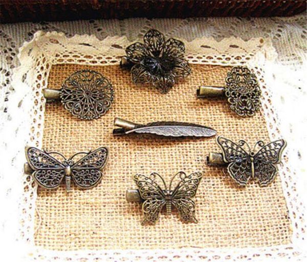 

bronze vintage hair clips 15 styles women elegance lady hairpins fashion alloy hair clip hairpin hair accessories, Black;brown
