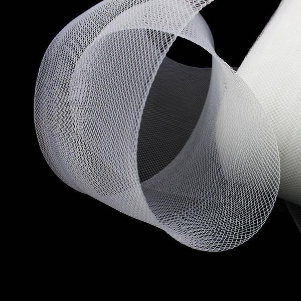 

new 80mm 50yards flat stiff plain hard crinoline horsehair mesh braid for wedding dress/hat sewing accessories-white1, Black