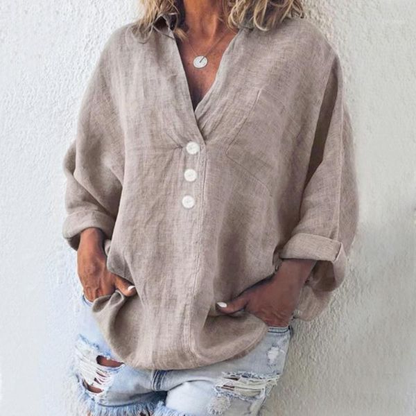 

women loose solid blouse casual v neck long sleeve torridity women blouse shirt cotton linen pocket blusa plus size1, White