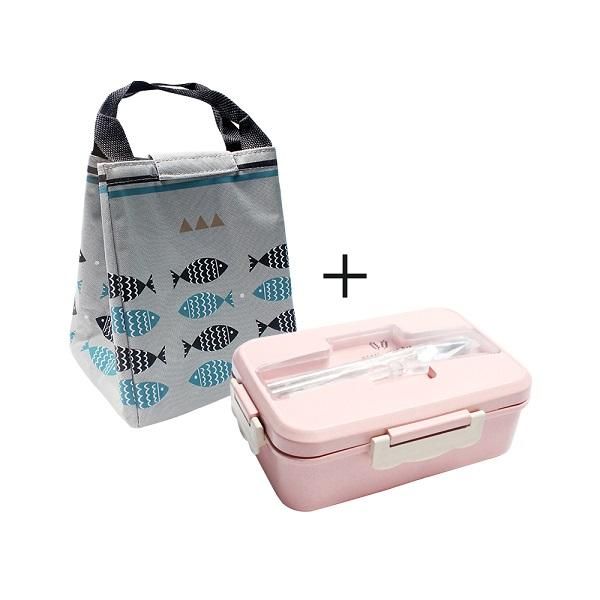 

портативный соломы пшеницы microwavable lunch box термическая сумка с 3 отсеками bento box для хранения продуктов посуда набор для школы jll