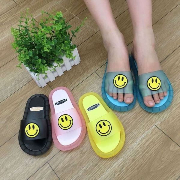 

face glittering sho smiling summer night walking children's cool slippers boys girls' indoor and outdoor antiskid net red f7xy, Black;red