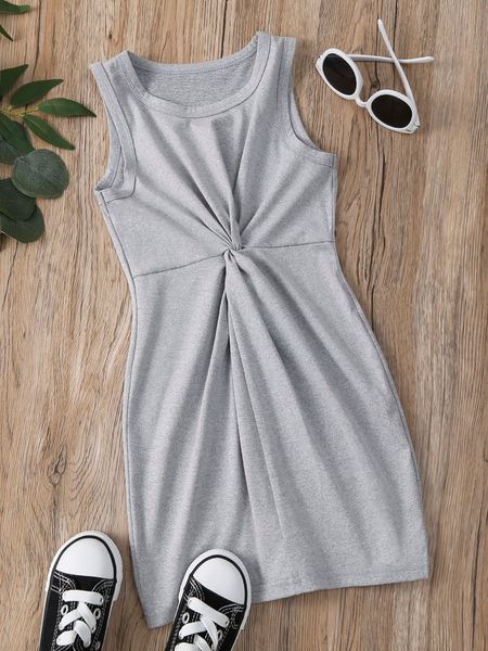 

toddler girls twist front tank dress she, Red;yellow