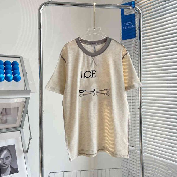 

2022 factory wholesale new loe couple's embroidered letter terry reverse make loose casual round neck men's and women's short, White