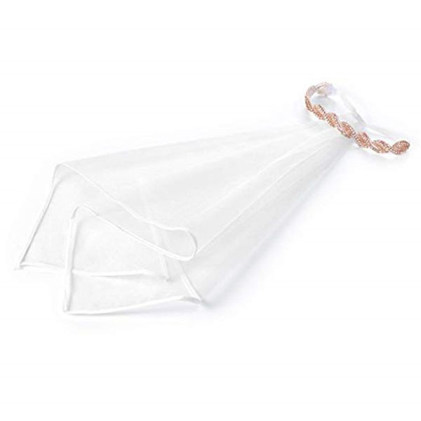 

white bride veil elastic force party hair band women imitation crystal set in drill headwear sell well with different style 12 5jq j1