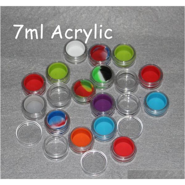 

custom printing plastic container with sile liner l 5ml 6ml 7ml 10ml acrylic jar for wax dab bho,acrylic cle sqckjk ppshop01