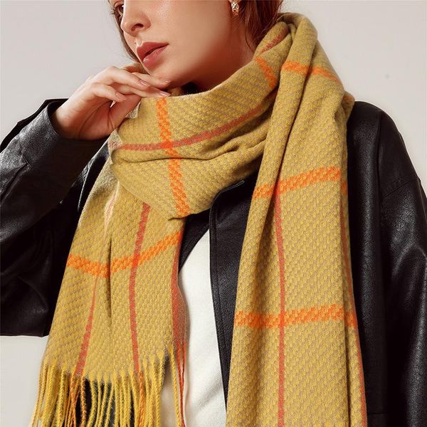 

scarves fashion winter warm plaid triangle cashmere scarf for women striped blanket knitted shawl and wraps female fouardad029, Blue;gray