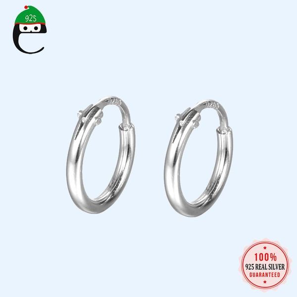 

elfoplatasi 925 sterling silver minimalist geometric round small hoop earrings for women birthday party black jewelry gift da8621, Golden;silver