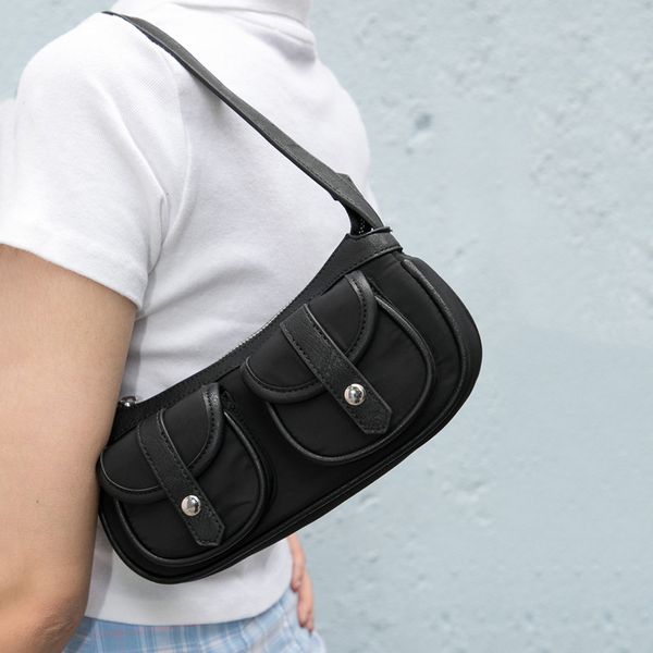 

women vintage shoulder bag canvas small shoulder bags for women 2020 armpit hobo bag nylon handbag and purse lady mini clutches c1020
