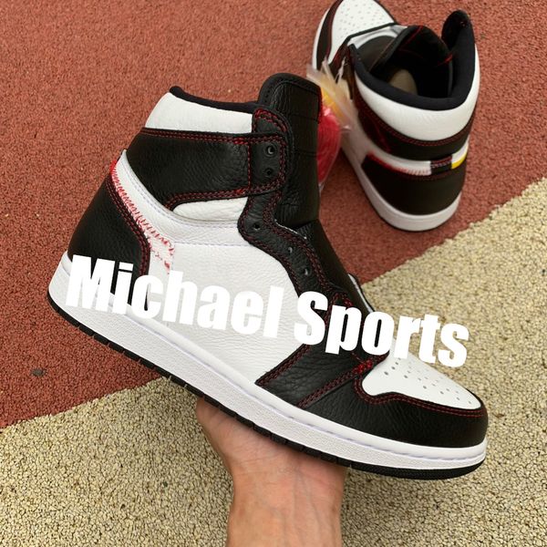 

high defiant shoes 1s basketball factory version quality genuine leather mens trainers new 2019 sneakers with box, Black