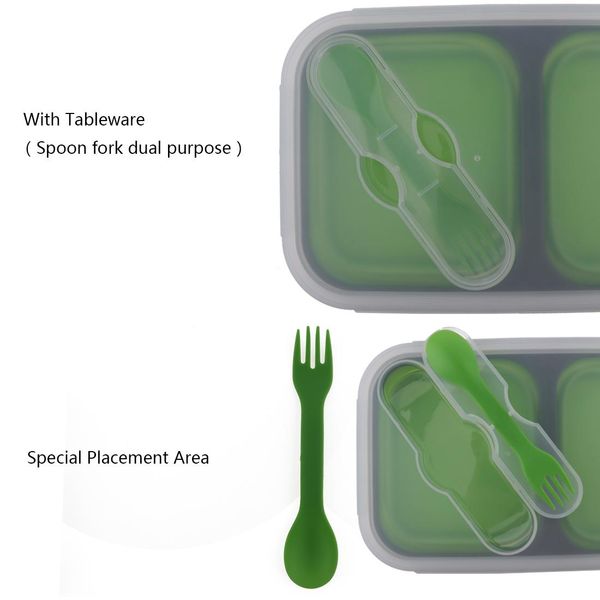 

1100ml силиконовый складной портативный lunch box большая емкость чаши обед bento box folding закуска экологию jlleul ffshop2001