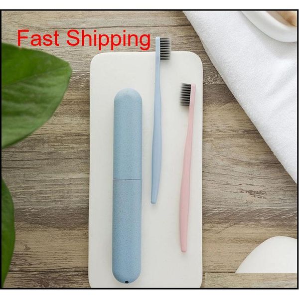 

wheat straw travel toothbrush case 4 colors toothbrush holder hiking camping portable toothbrush cover storage box pr qylwbp new_dhbest