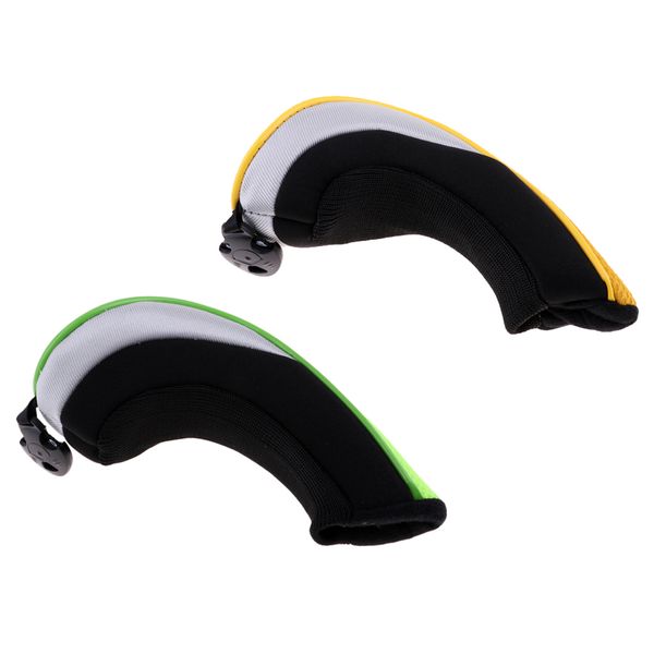 

2x golf hybrid ut club head cover headcover with number tag green yellow
