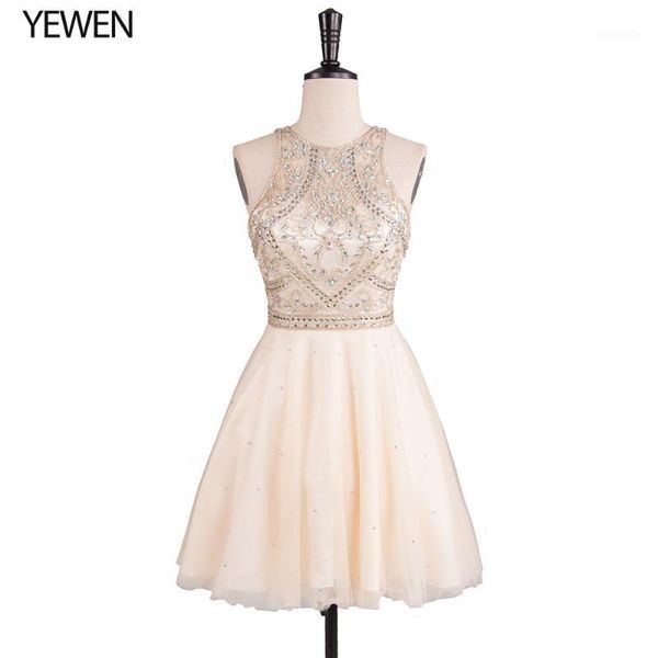 

champagne beading crystal prom dress short elegant sleeveless cocktail dresses special occasion dresses vestido de coctel1, White;black
