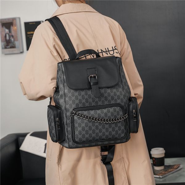 

luxury mens shoulder backpack women lapbag large student bookbag leather outdoor travel bags