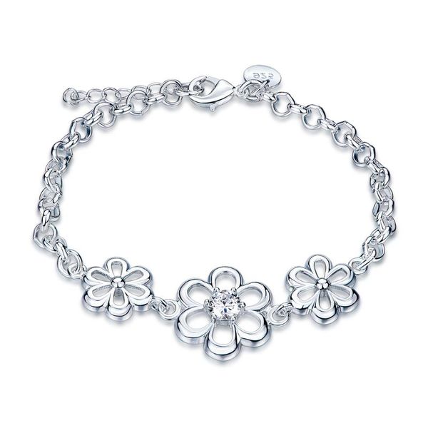 

charm bracelets fashion flower bracelet romantic girl silver simple lobster clasp, Golden;silver
