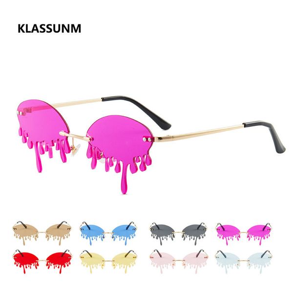 

klassnum 2020 новая мода rimless смешные вс очки женщины brand design net red stage show сто towers tears солнцезащитные uv400