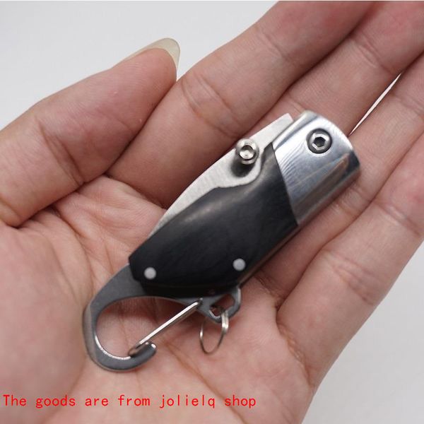 

pocket key chain folding knife knife mini camping keychain black tactical rescue survival knives with wood handle tool flcl3 qynf