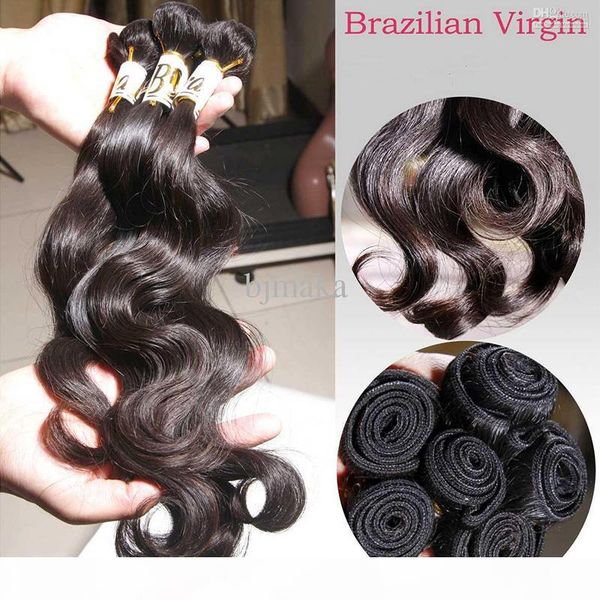

brazilian virgin hair body wave 3 bundles raw human hair extensions cuticle aligned hair factory supplier, Black