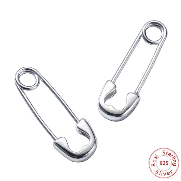 

европейский панк хип-хоп безопасности pin серьги стержня неподдельной 925 серебряные серьги для женщин и мужчин партии ювелирных изделий под, Golden;silver