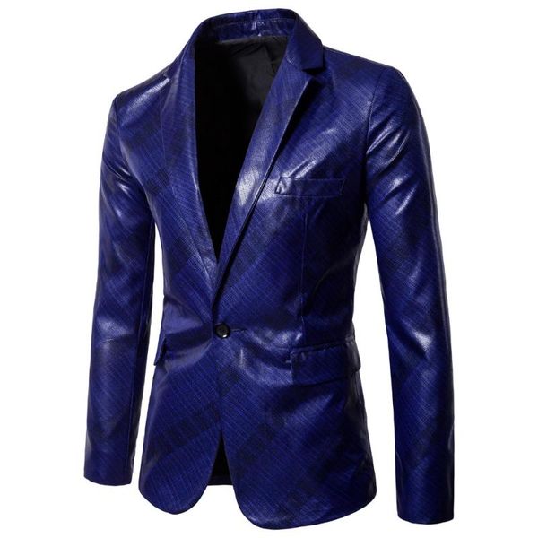

men's suits & blazers mens blazer suit leather jacket casual men pu slim england masculino male navy, White;black
